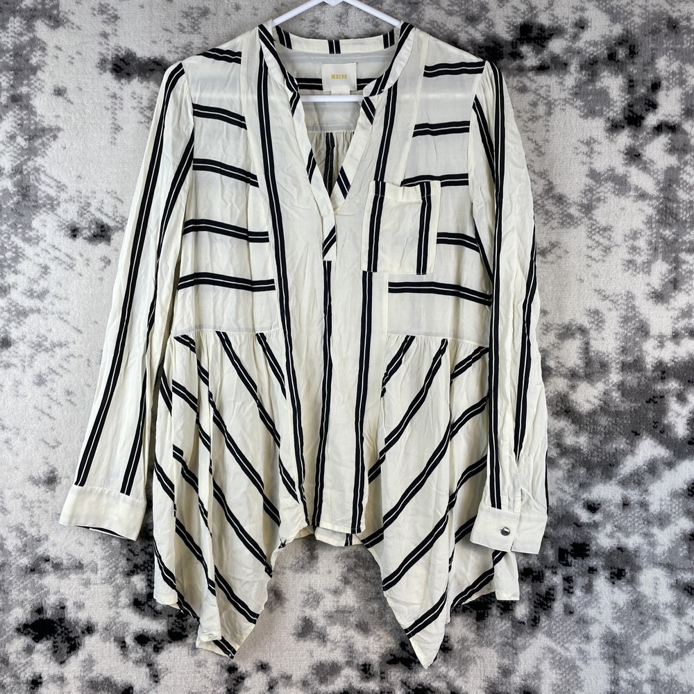 Maeve Lainey Blouse Women's Size 4 Striped Rayon Comfort Casual